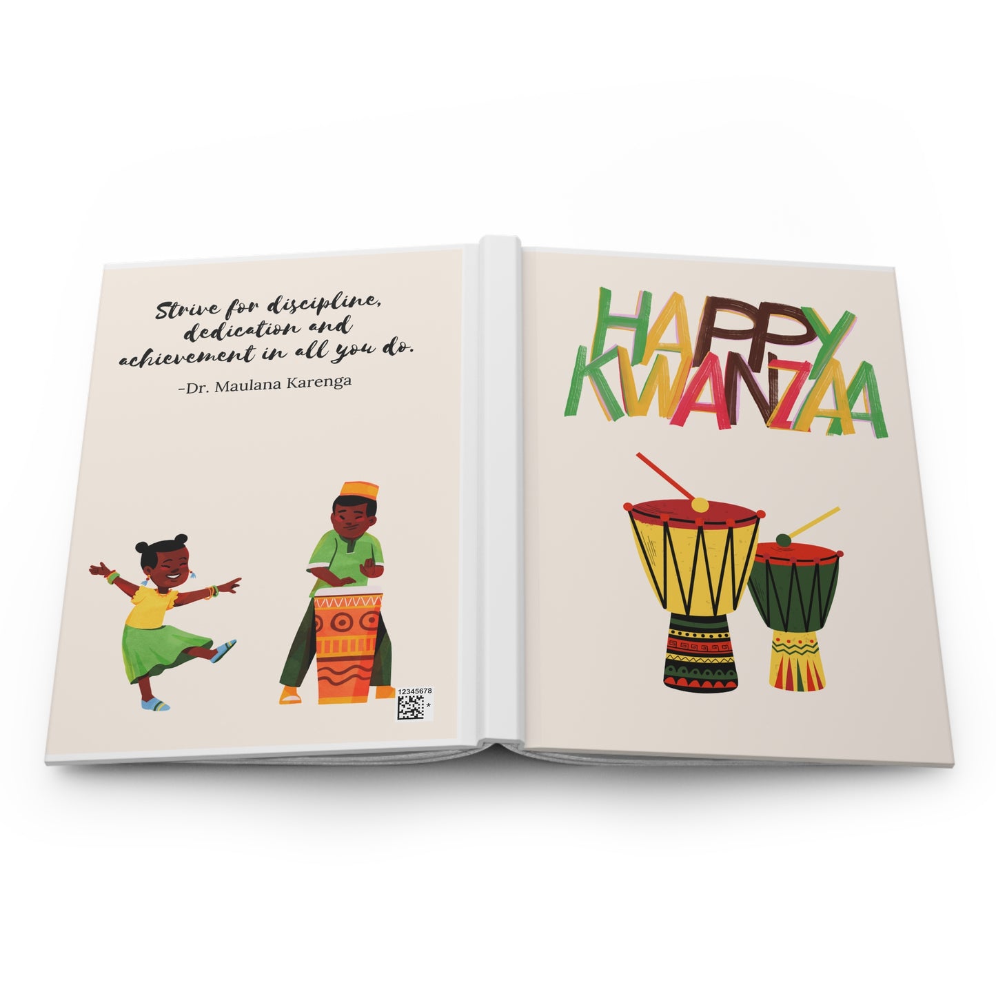 Kwanzaa IV. Hardcover Journal, Holiday Journal for Reflection, Motivational Notebook, Gift for Writers, Black History Celebrations, Kwanzaa Gift