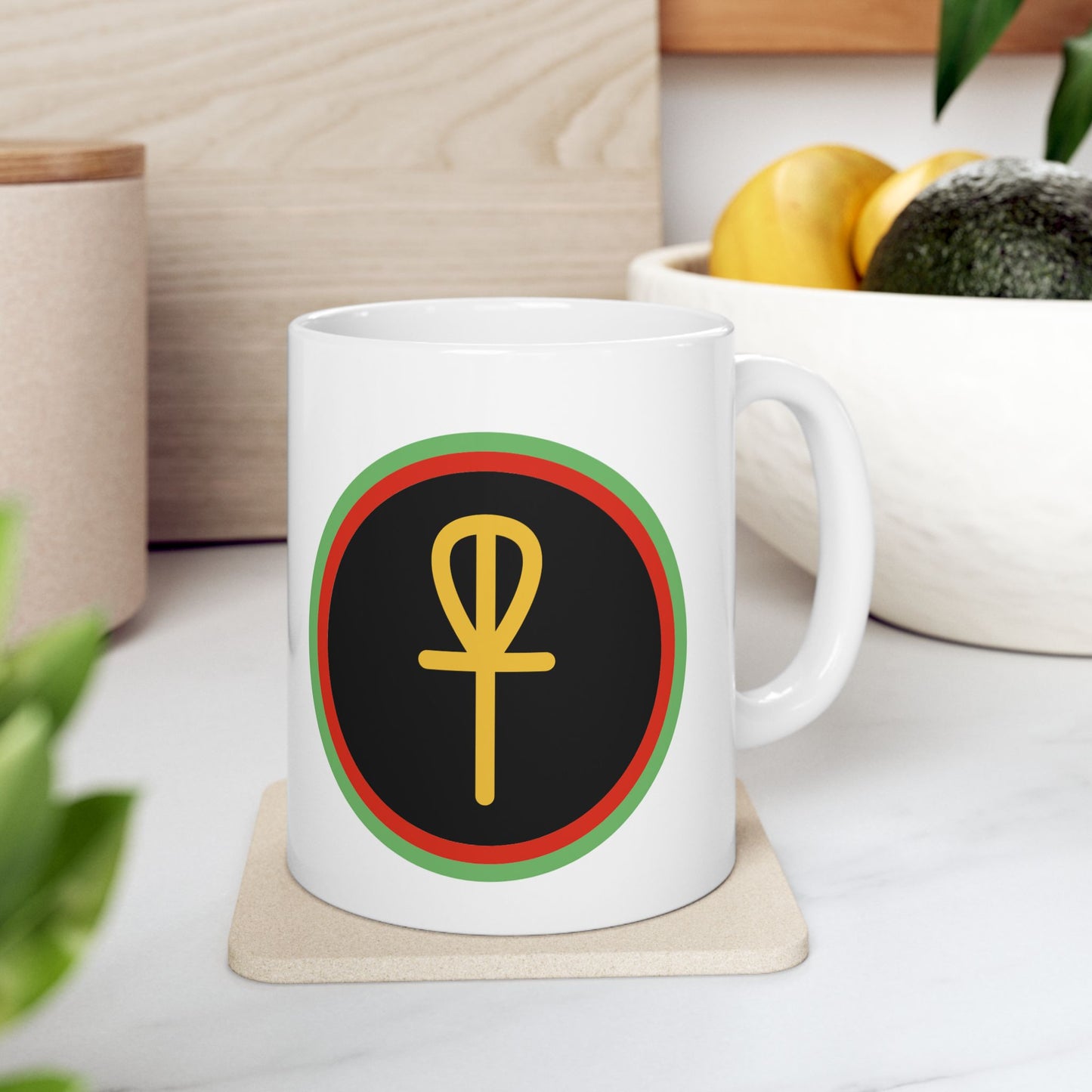 Imani, Kwanzaa Celebration Mug, Festive Ceramic Cup, Holiday Drinkware, Unique Gift, 11oz