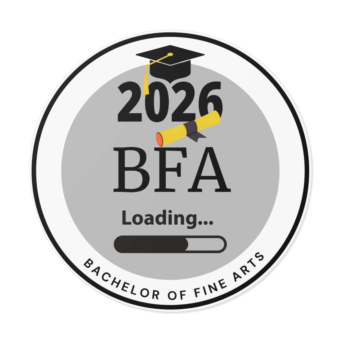 Vinyl Sticker - Bachelor of Fine Arts, c/o 2026, Future Graduate