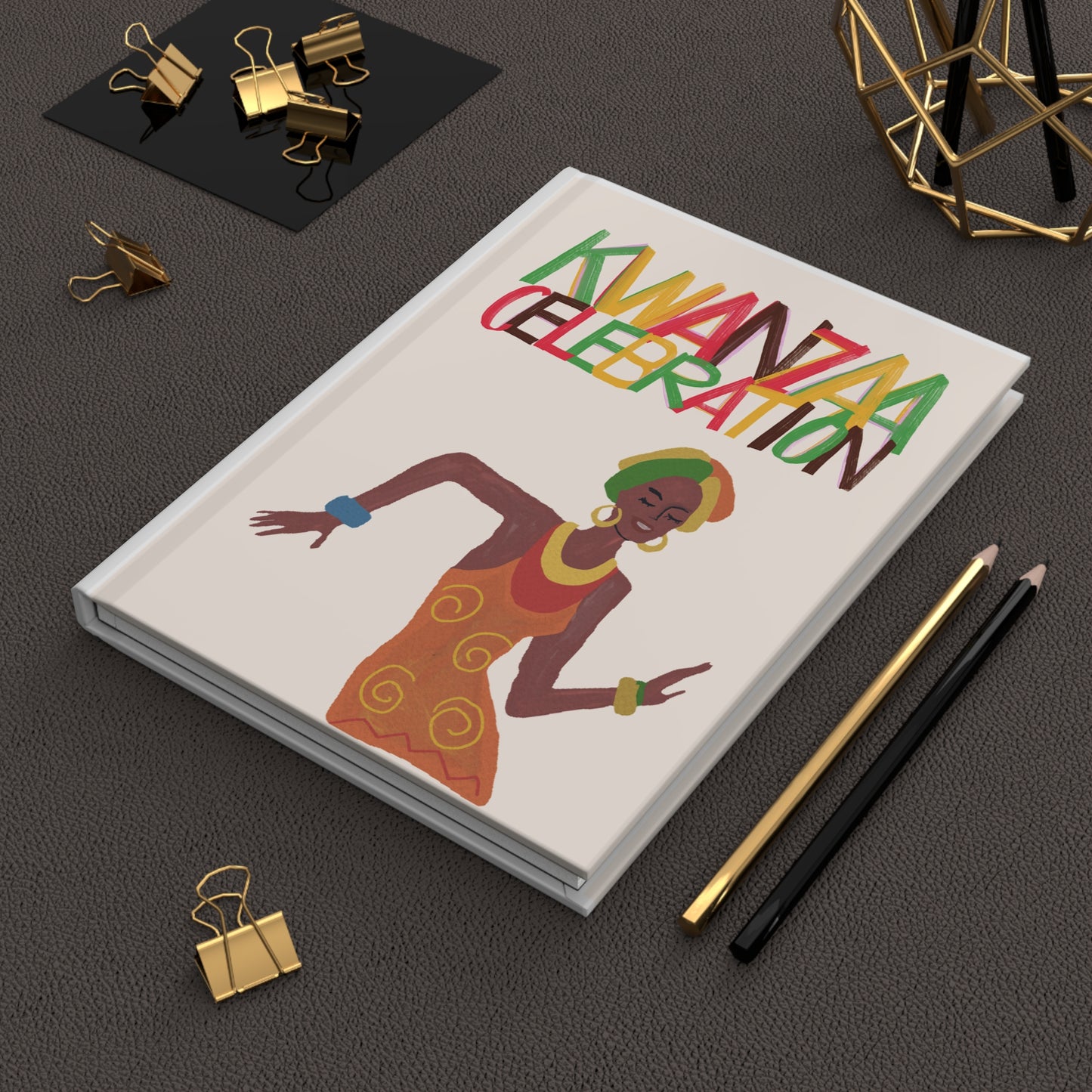 Kwanzaa I. Hardcover Journal, Holiday Journal for Reflection, Motivational Notebook, Gift for Writers, Black History Celebrations, Kwanzaa Gift