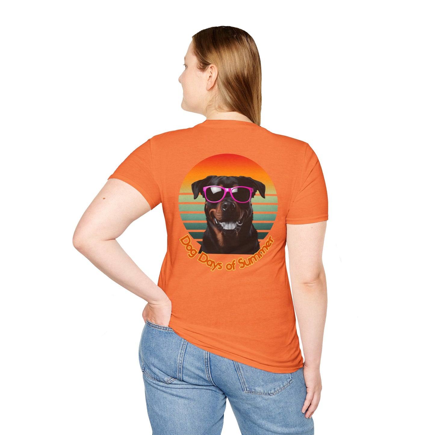 Rottweiler, Dog Days of Summer Unisex T-Shirt, Cute Pet Shirt, Summer Tee, Dog Lover Gift, Fun and Relaxed Style, Graphic Tee