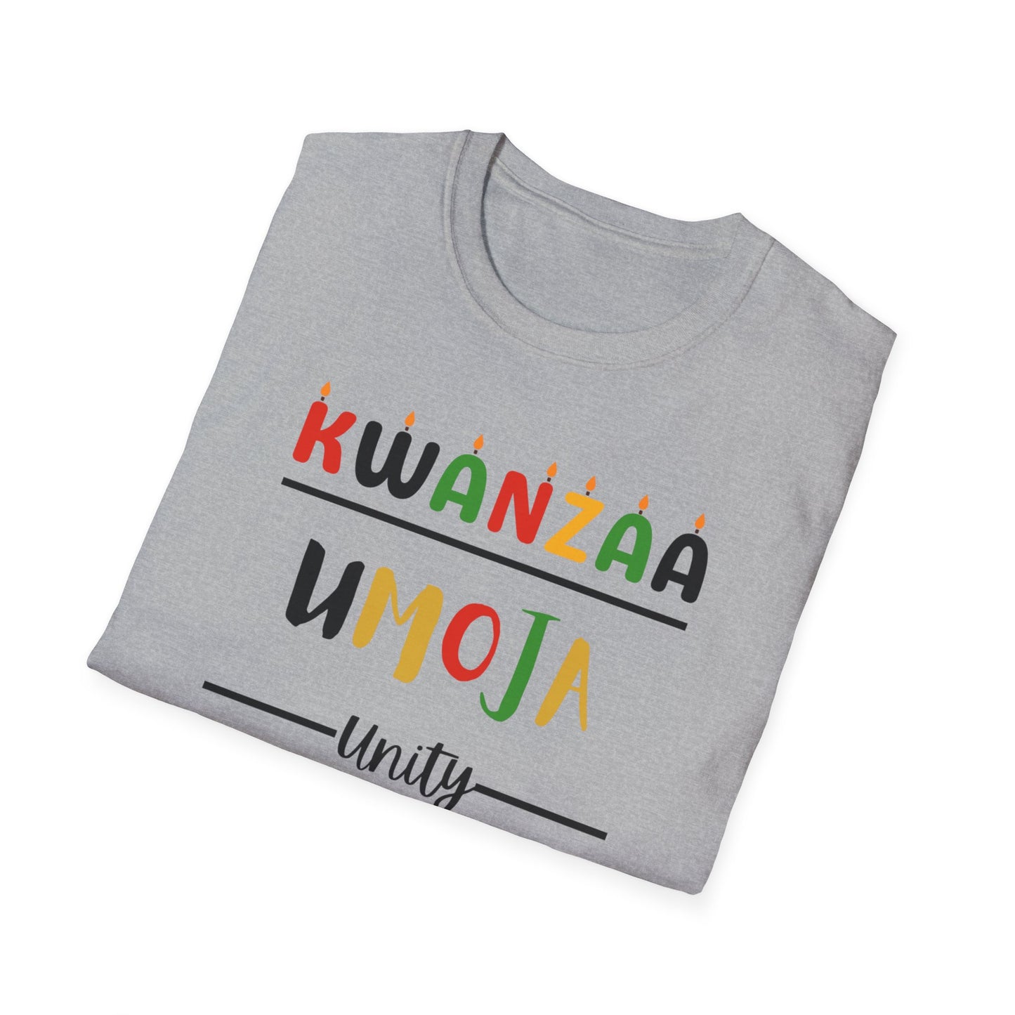 Umoja, Kwanzaa Unity T-Shirt, Unisex Softstyle Tee for Holidays, Cultural Celebration Apparel, Family Gatherings, Gift for Kwanzaa