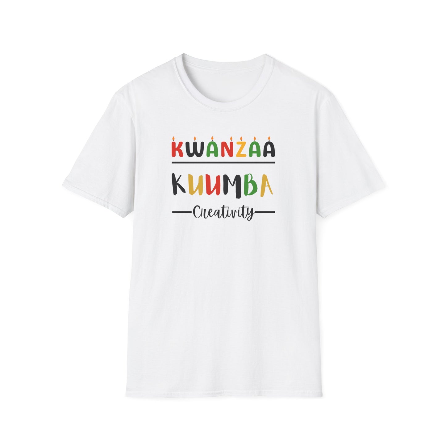 Kuumba, Kwanzaa T-Shirt, Unisex Softstyle Tee for Holidays, Cultural Celebration Apparel, Family Gatherings, Gift for Kwanzaa