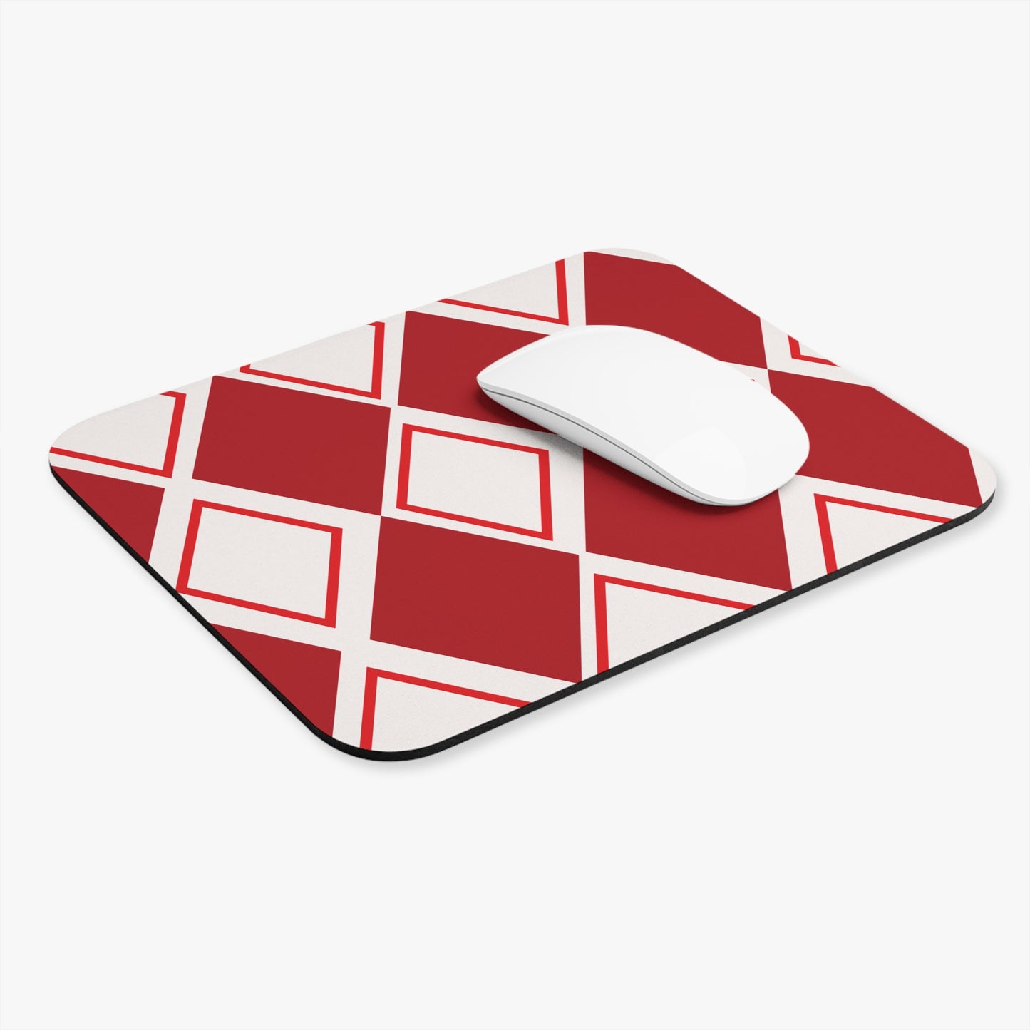 D9 Fraternity Inspired- KAPPA: Mouse Pad - Red and White Diamond Pattern
