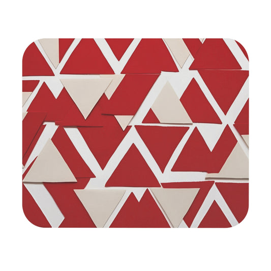 D9 Sorority Inspired- DELTA: Mouse Pad - Red, Cream and White Geometric with Pyramid Shapes