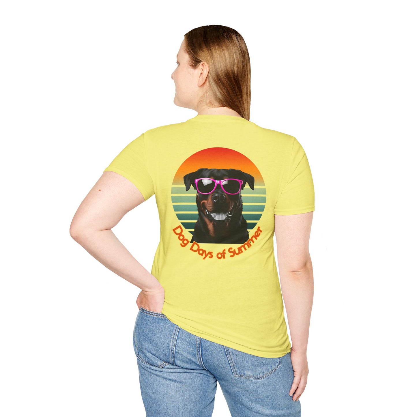 Rottweiler, Dog Days of Summer Unisex T-Shirt, Cute Pet Shirt, Summer Tee, Dog Lover Gift, Fun and Relaxed Style, Graphic Tee