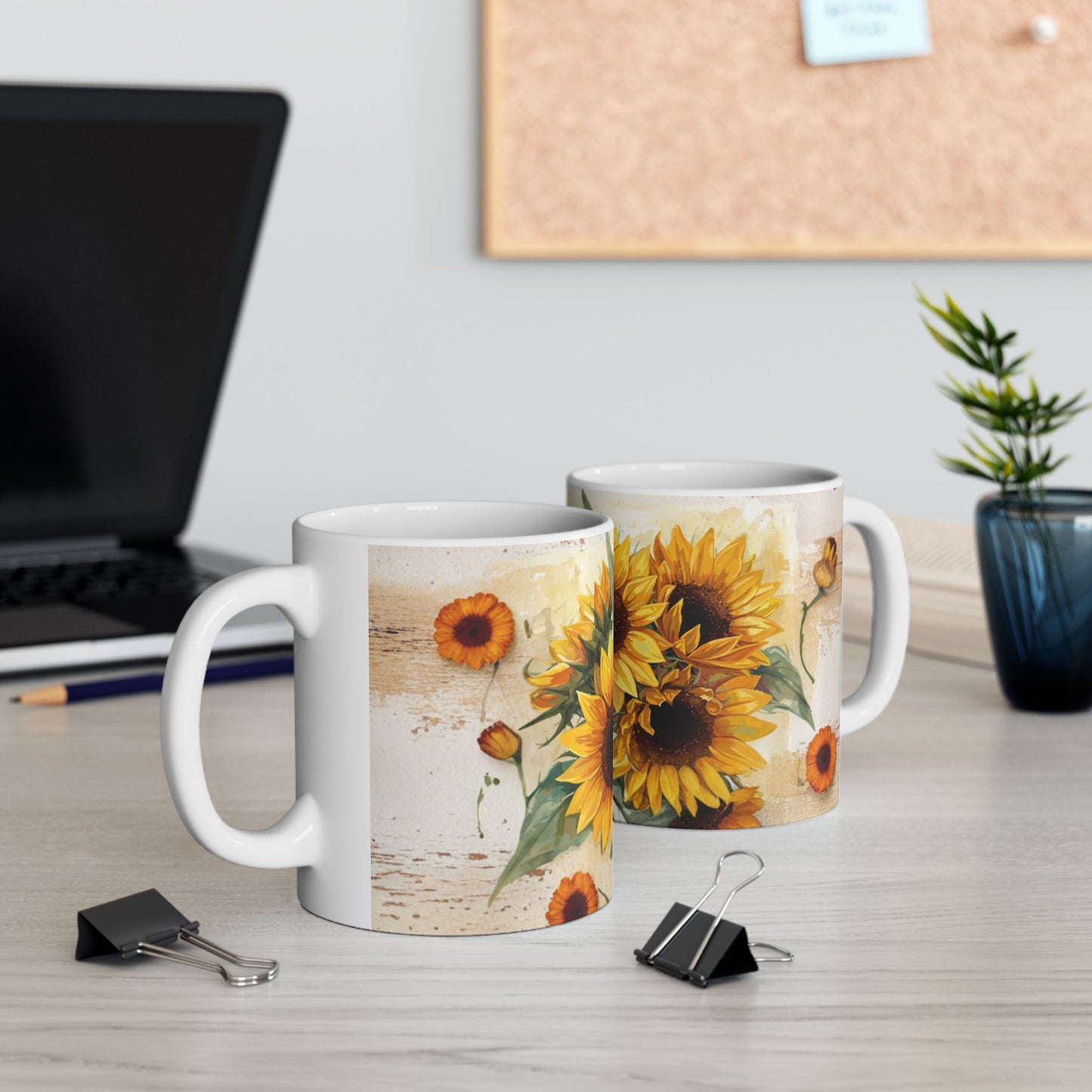 Sunflowers, Floral Ceramic Mug, Coffee Cup Gift, Tea Mug, Flower Lover's Gift, Home Decor, Mother's Day, Birthday, Spring Tea Time