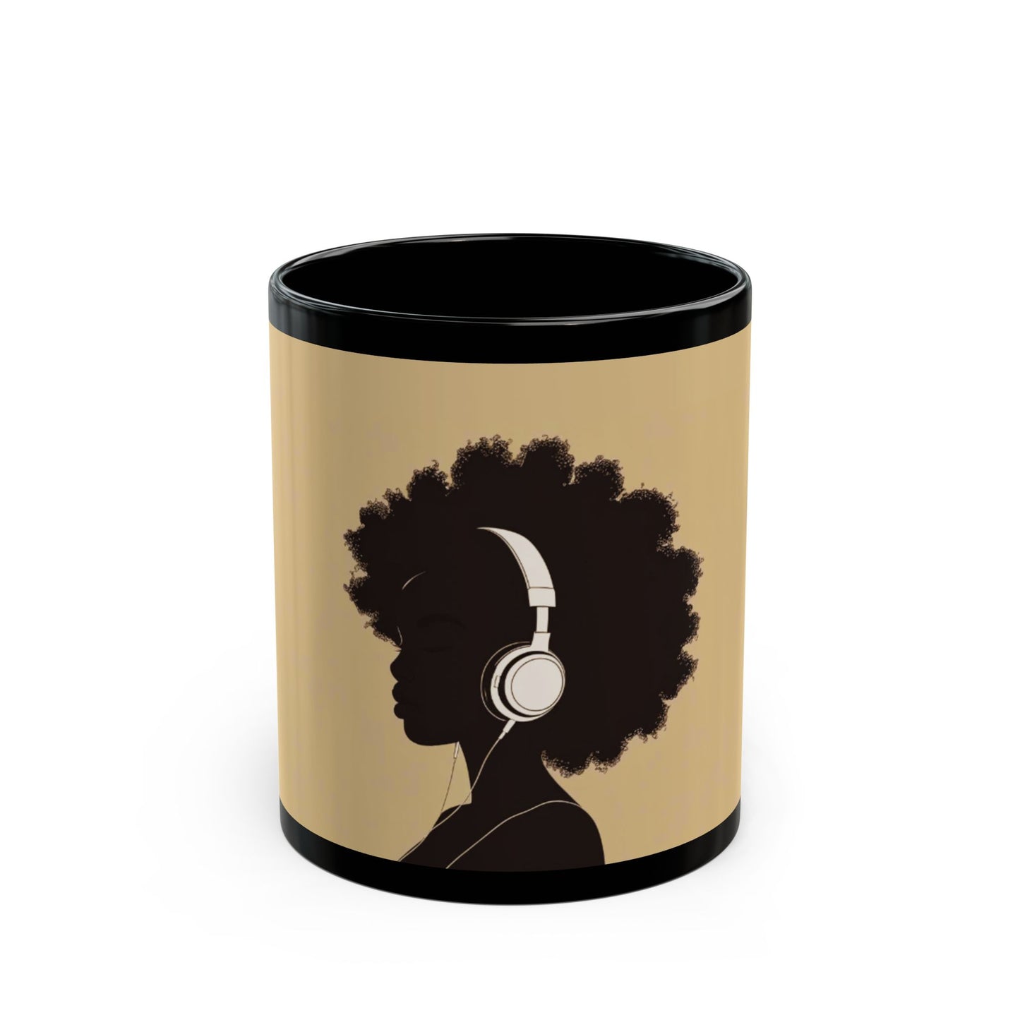 Chill 1 Coffee Mug, Afro Woman Listening to Music, Ceramic Mug (11oz)