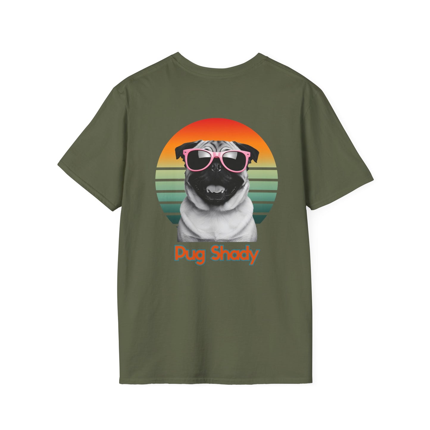 Pug, Retro Pug Shady T-Shirt, Fun Dog Lover Gift, Vintage Style Tee, Unisex Graphic Shirt, Casual Wear, Dog Mom Shirt