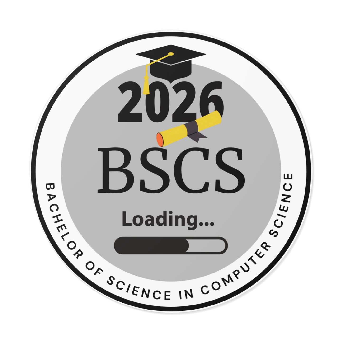 Vinyl Sticker -Vinyl Sticker - Bachelor of Science in Computer Science, c/o 2026, Future Graduate