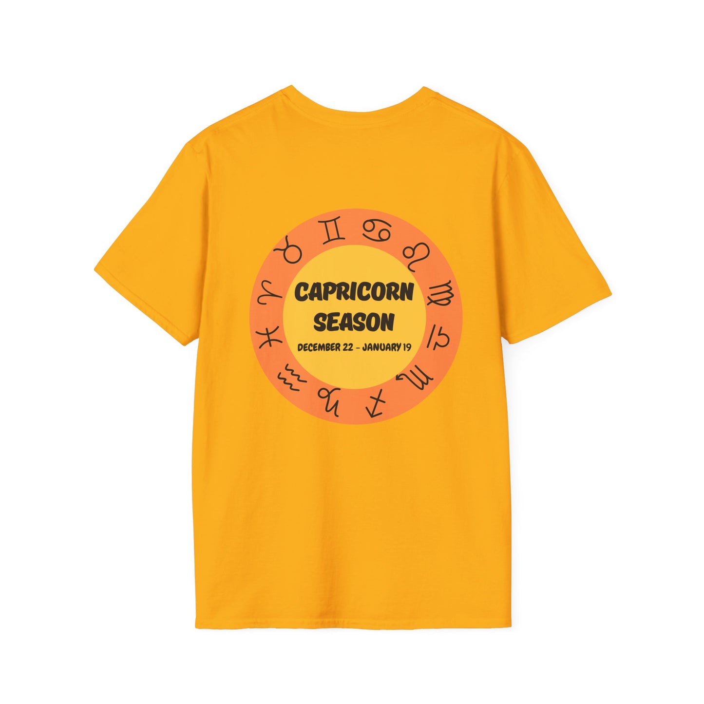 Capricorn Season Zodiac Unisex T-Shirt - Softstyle Tee for Birthdays and Bull Lovers