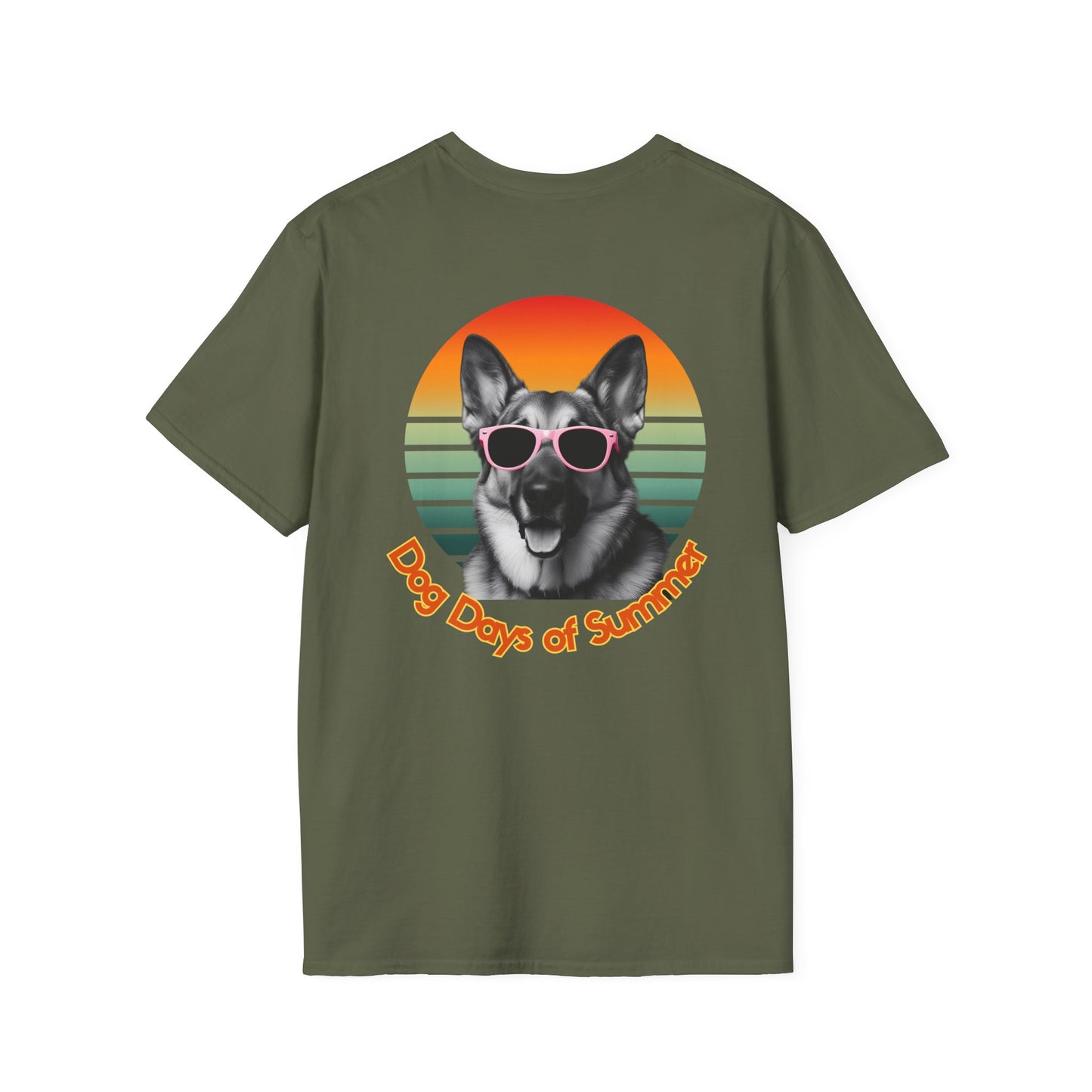 German Shepherd, Dog Days of Summer T-Shirt, Summer Tee, Pet Lover Gift, Fun Casual Wear, Vintage Style Shirt, Unisex Graphic T-Shirt