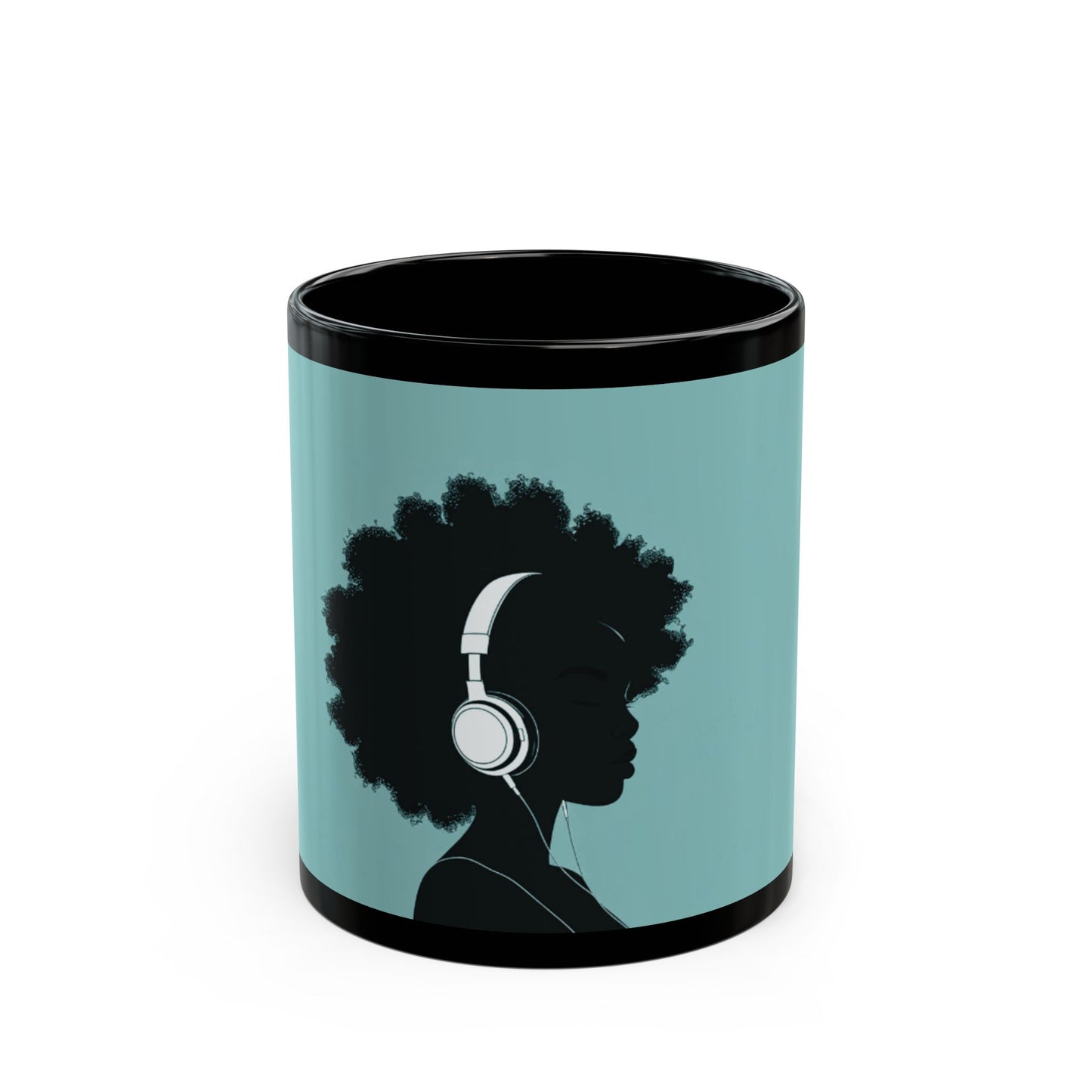 Chill 2 Coffee Mug, Afro Woman Listening to Music, Ceramic Mug (11oz)