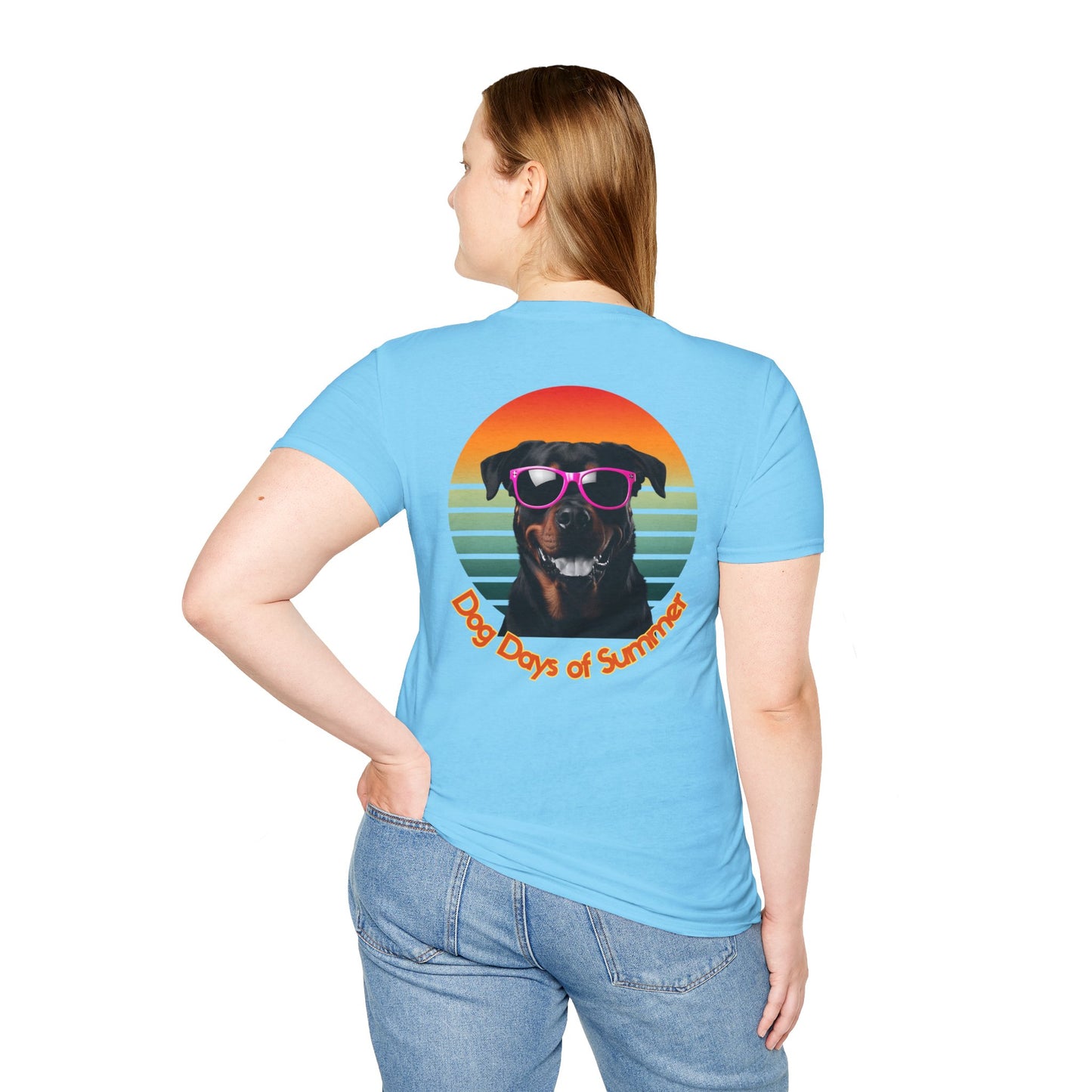 Rottweiler, Dog Days of Summer Unisex T-Shirt, Cute Pet Shirt, Summer Tee, Dog Lover Gift, Fun and Relaxed Style, Graphic Tee