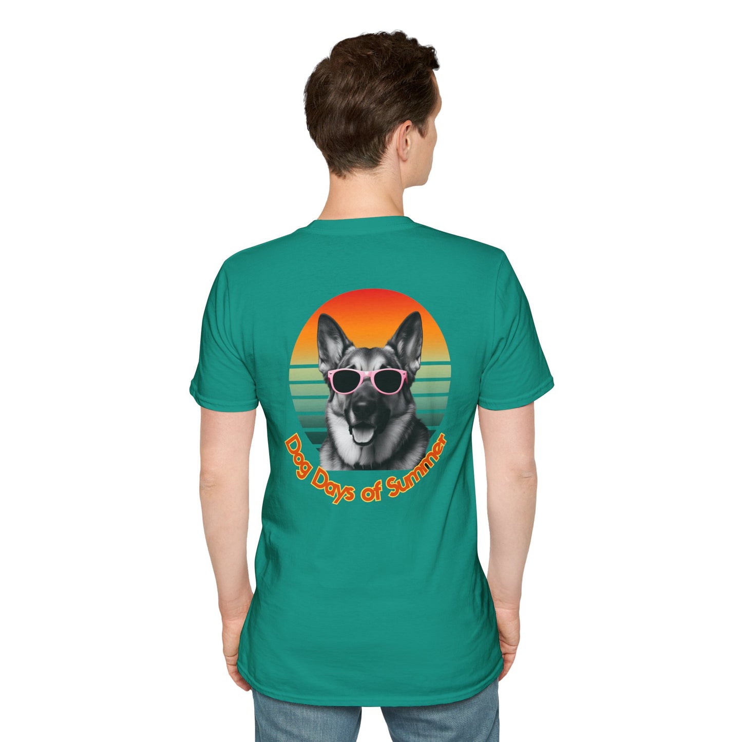 German Shepherd, Dog Days of Summer T-Shirt, Summer Tee, Pet Lover Gift, Fun Casual Wear, Vintage Style Shirt, Unisex Graphic T-Shirt