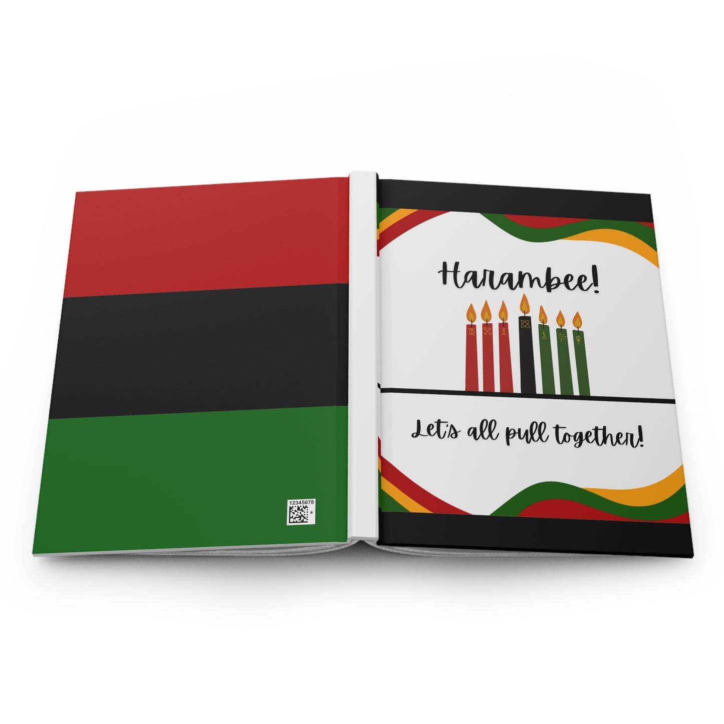 Harambee! Kwanzaa Hardcover Journal, Holiday Journal for Reflection, Motivational Notebook, Gift for Writers, Black History Celebrations, Kwanzaa Gift