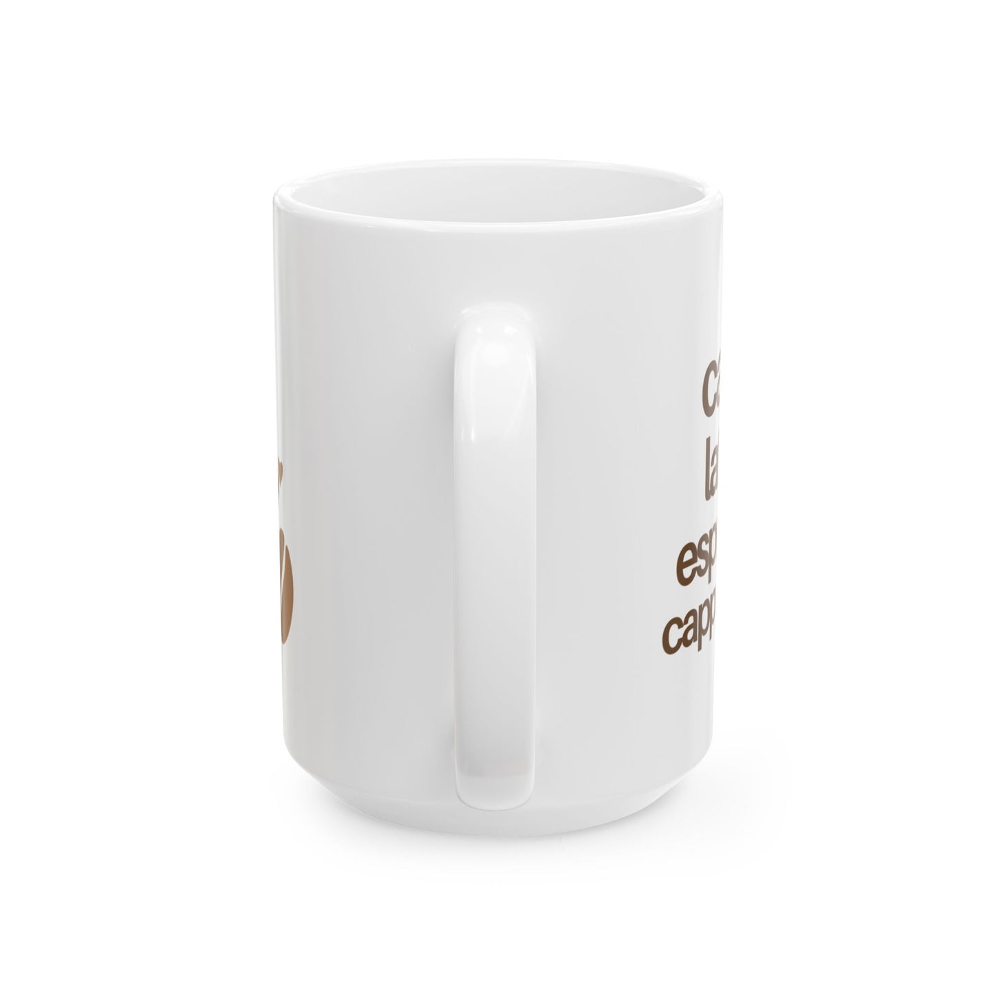 Coffee Lovers Ceramic Mug, (11oz, 15oz) - Cafe, Latte, Espresso, Cappuccino, Gift for Baristas, Birthday Present, Kitchen Decor, Christmas