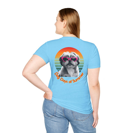 Shih Tzu, Dog Days of Summer Unisex T-Shirt, Summer Vibe Tee, Pet Lover Gift, Funny Dog Shirt, Casual Summer Wear, Cute Dog Graphic Tee