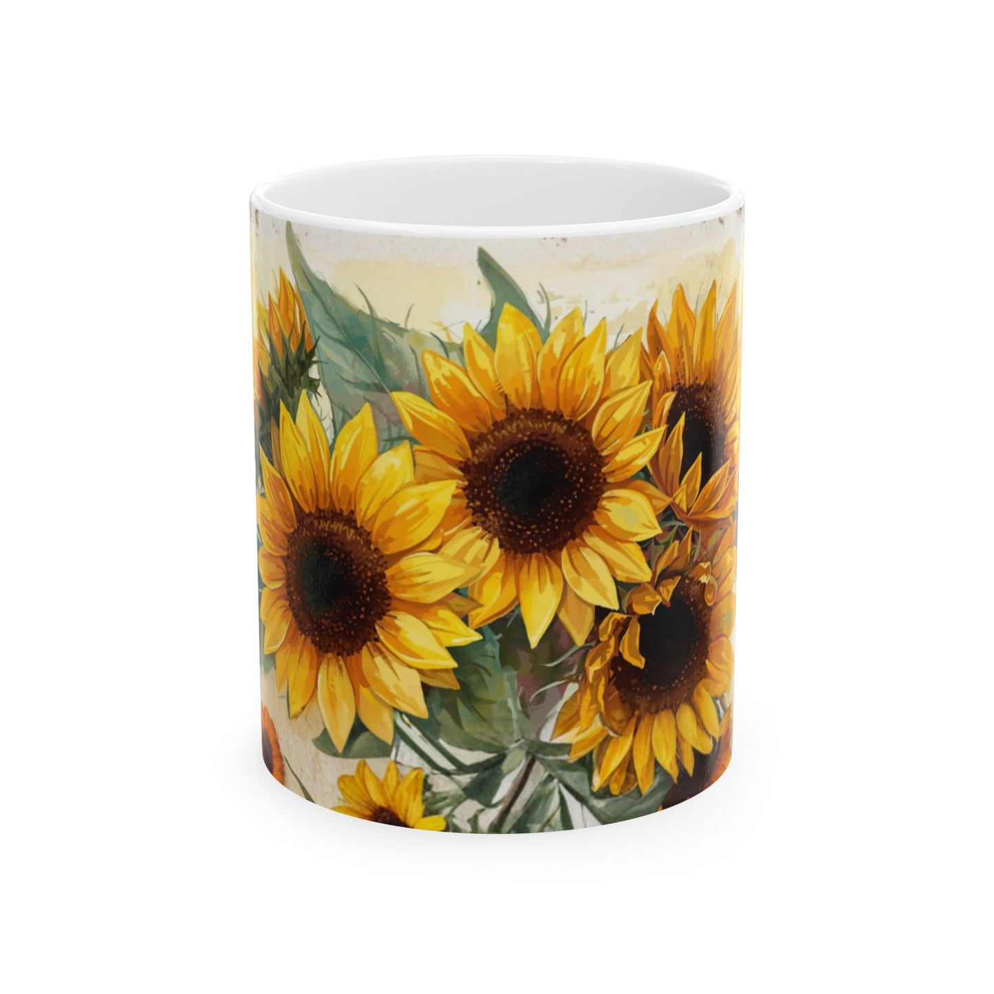 Sunflowers, Floral Ceramic Mug, Coffee Cup Gift, Tea Mug, Flower Lover's Gift, Home Decor, Mother's Day, Birthday, Spring Tea Time