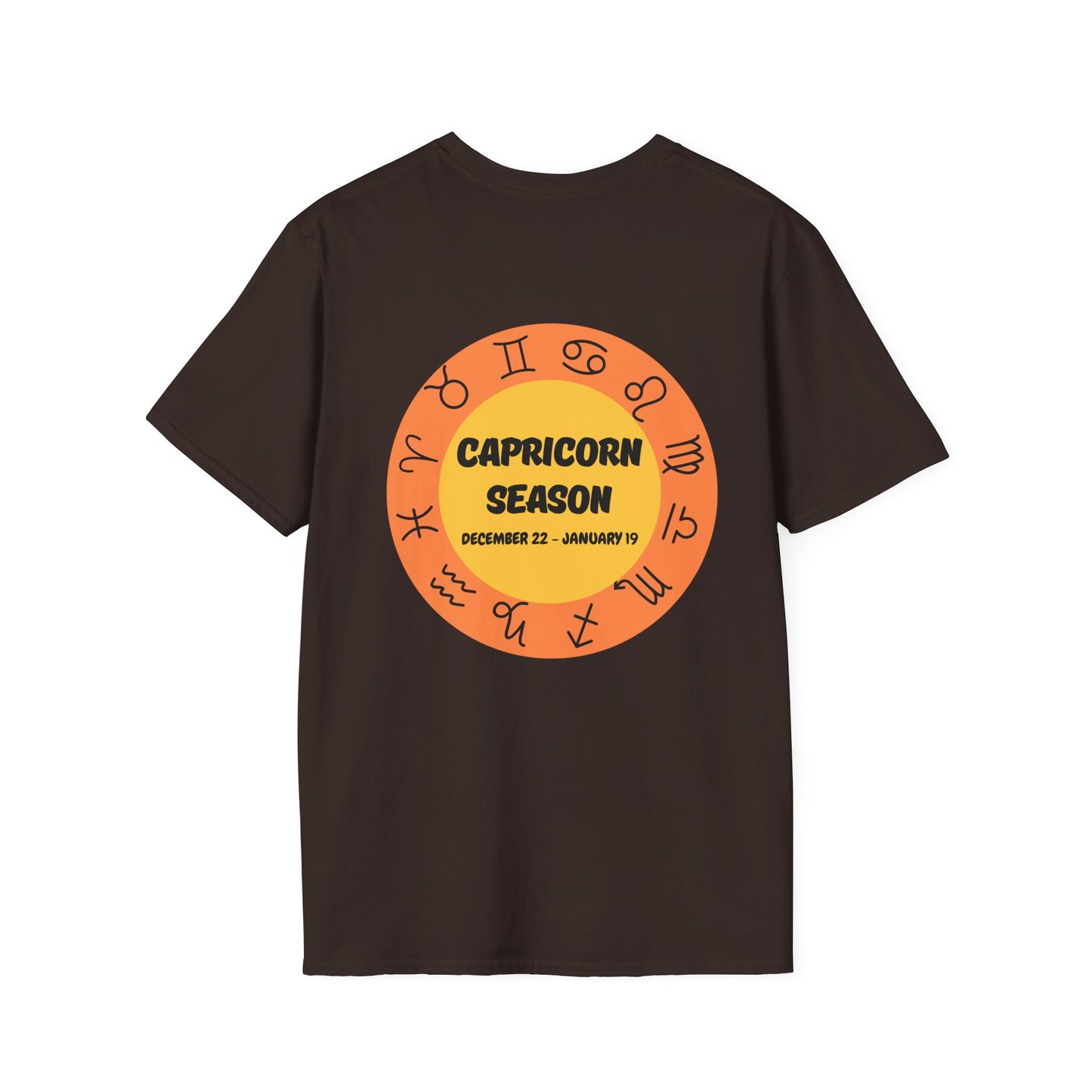 Capricorn Season Zodiac Unisex T-Shirt - Softstyle Tee for Birthdays and Bull Lovers