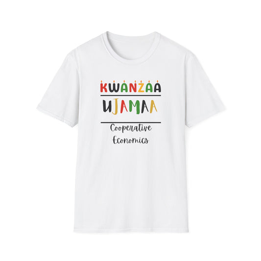 Ujamaa, Kwanzaa T-Shirt, Unisex Softstyle Tee for Holidays, Cultural Celebration Apparel, Family Gatherings, Gift for Kwanzaa