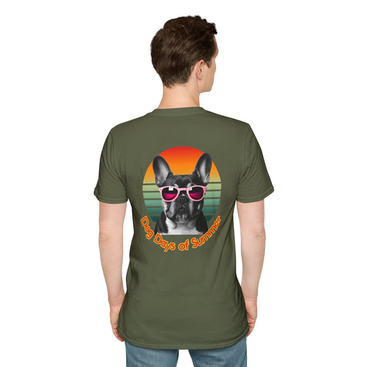 French Bulldog, Dog Days of Summer T-Shirt, Vintage Pet Tee, Summer T-Shirt, Dog Lover Gift, Unisex Graphic Tee, Animal Lovers Apparel
