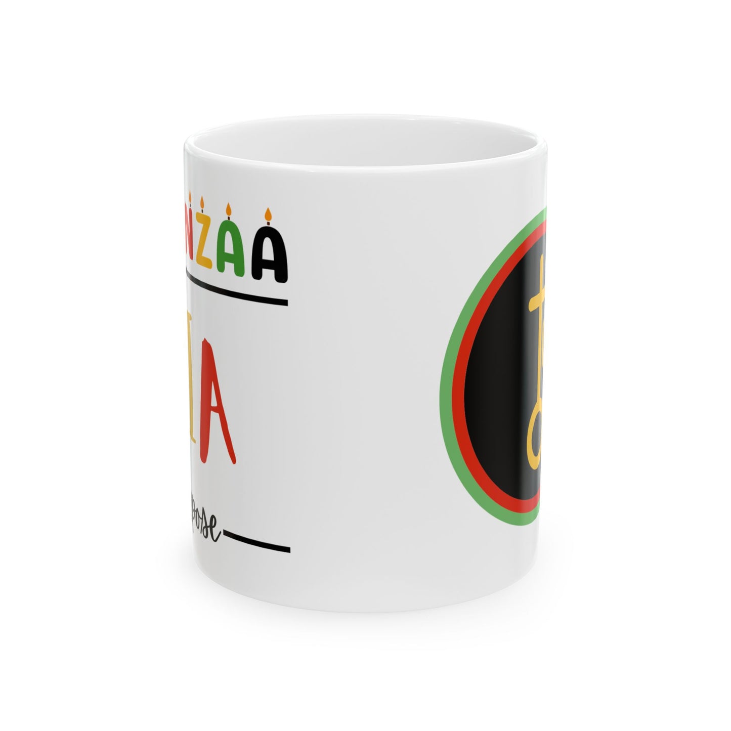Nia, Kwanzaa Celebration Mug, Festive Ceramic Cup, Holiday Drinkware, Unique Gift, 11oz