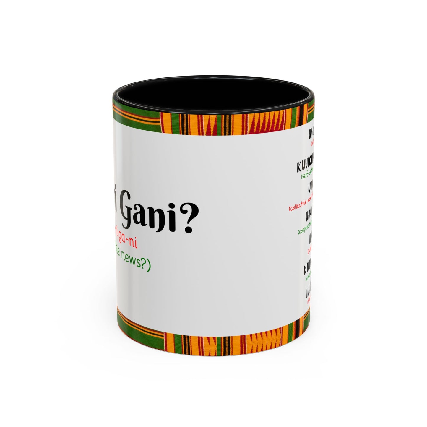 Kwanzaa Inspired Accent Coffee Mug, Vibrant African Heritage Mug, Ideal for Celebrations, Gift for Kwanzaa, Unique Everyday Use