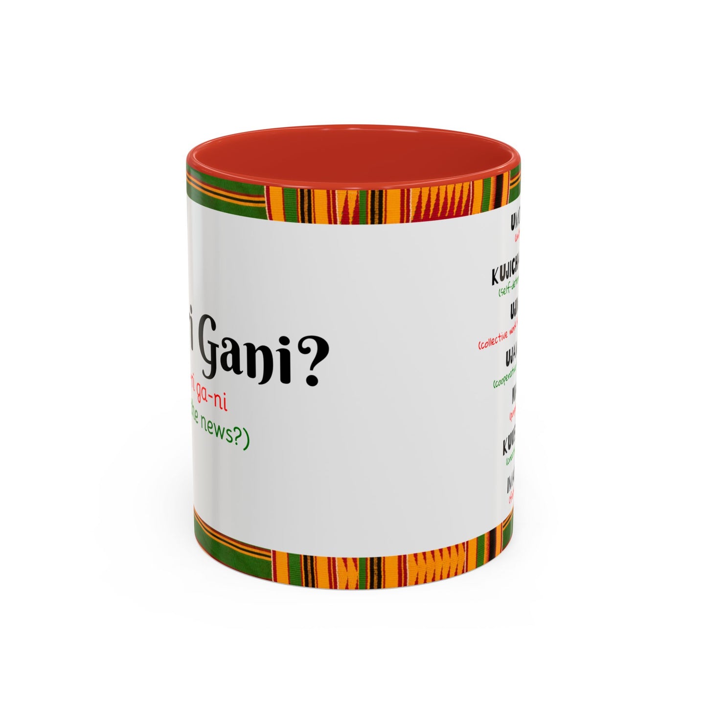 Kwanzaa Inspired Accent Coffee Mug, Vibrant African Heritage Mug, Ideal for Celebrations, Gift for Kwanzaa, Unique Everyday Use