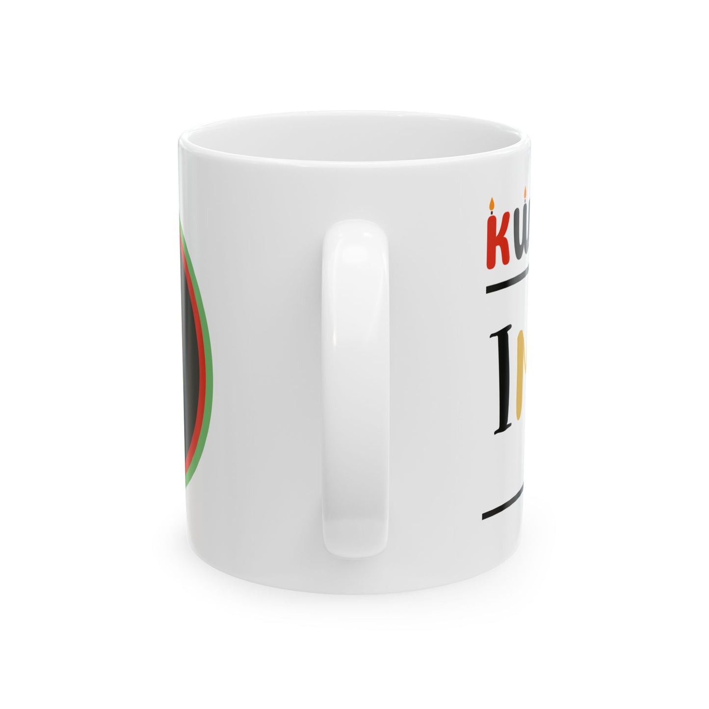 Imani, Kwanzaa Celebration Mug, Festive Ceramic Cup, Holiday Drinkware, Unique Gift, 11oz