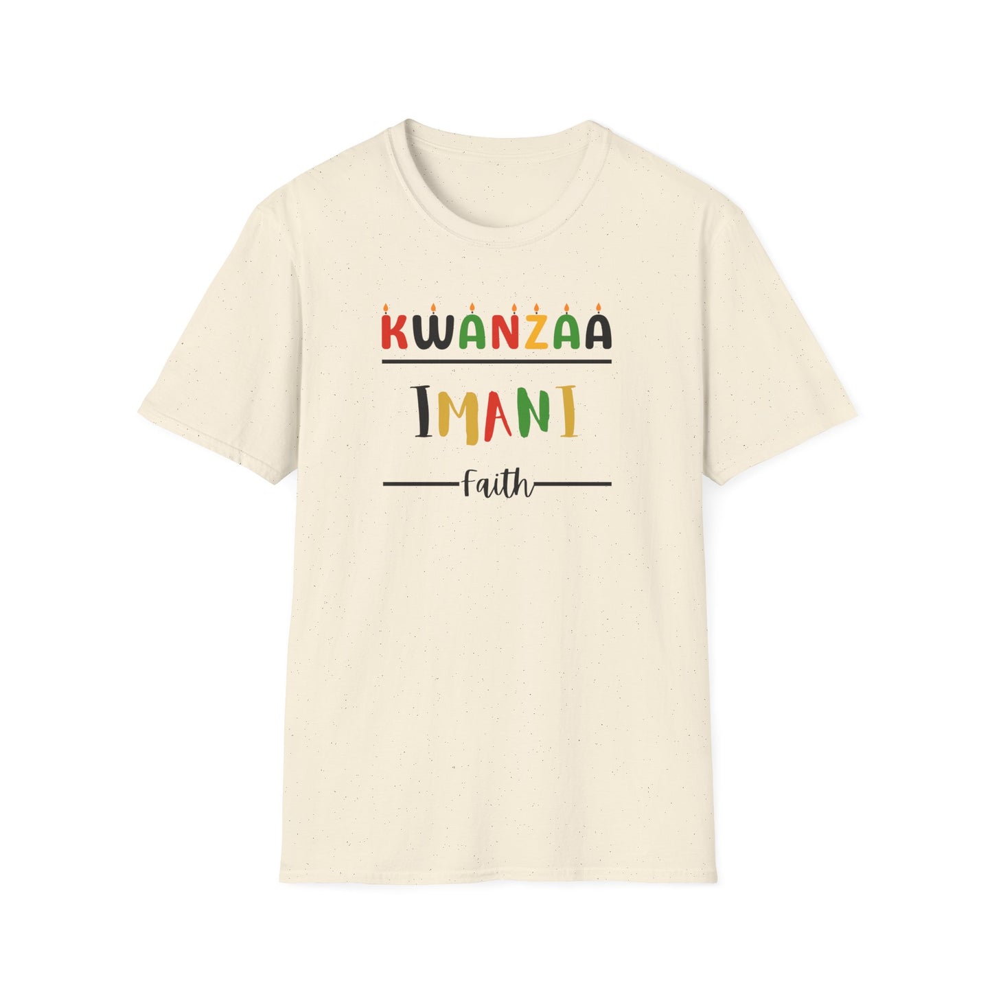 Imani, Kwanzaa T-Shirt, Unisex Softstyle Tee for Holidays, Cultural Celebration Apparel, Family Gatherings, Gift for Kwanzaa