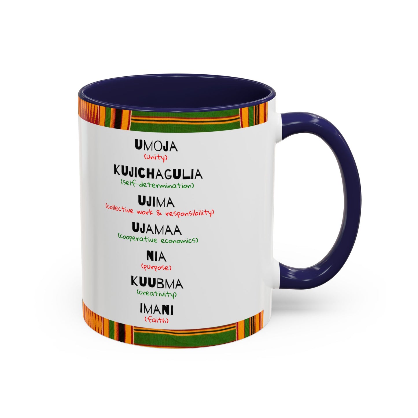Kwanzaa Inspired Accent Coffee Mug, Vibrant African Heritage Mug, Ideal for Celebrations, Gift for Kwanzaa, Unique Everyday Use