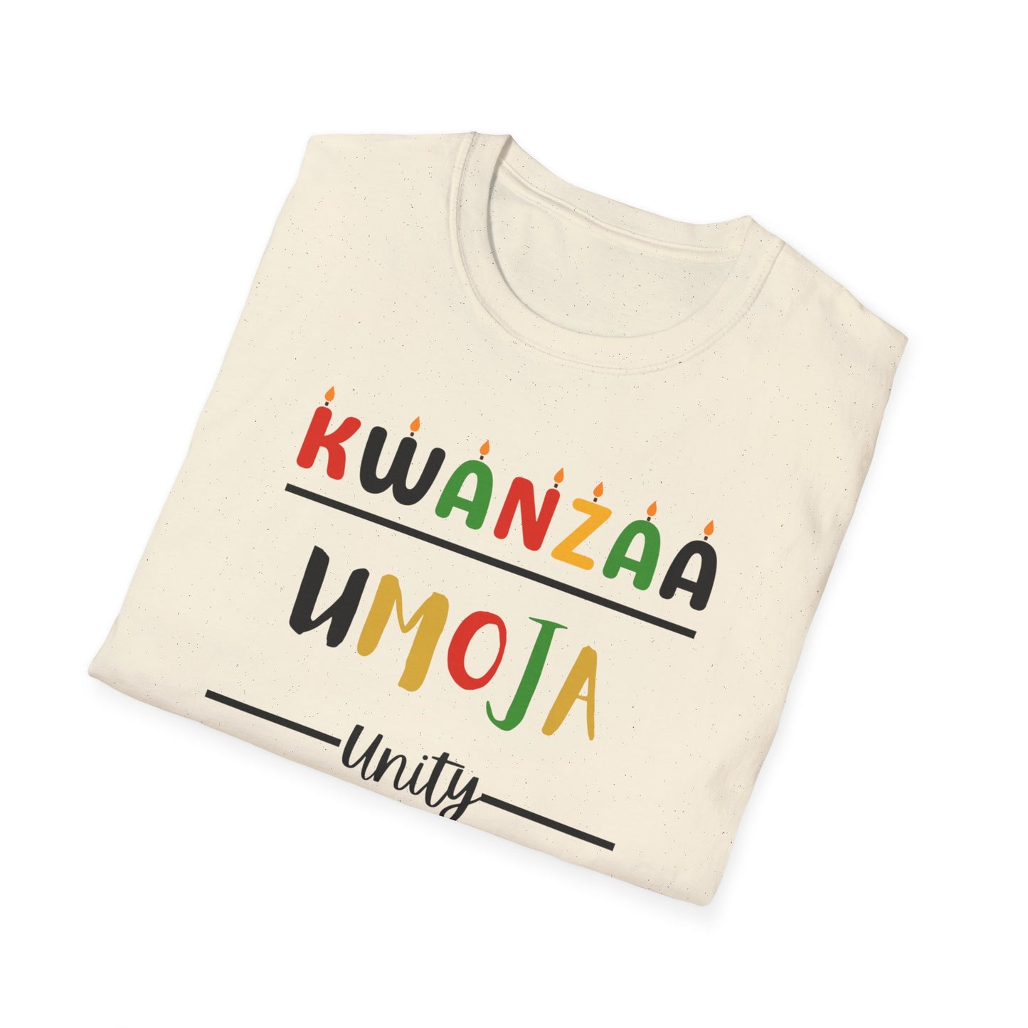 Umoja, Kwanzaa Unity T-Shirt, Unisex Softstyle Tee for Holidays, Cultural Celebration Apparel, Family Gatherings, Gift for Kwanzaa