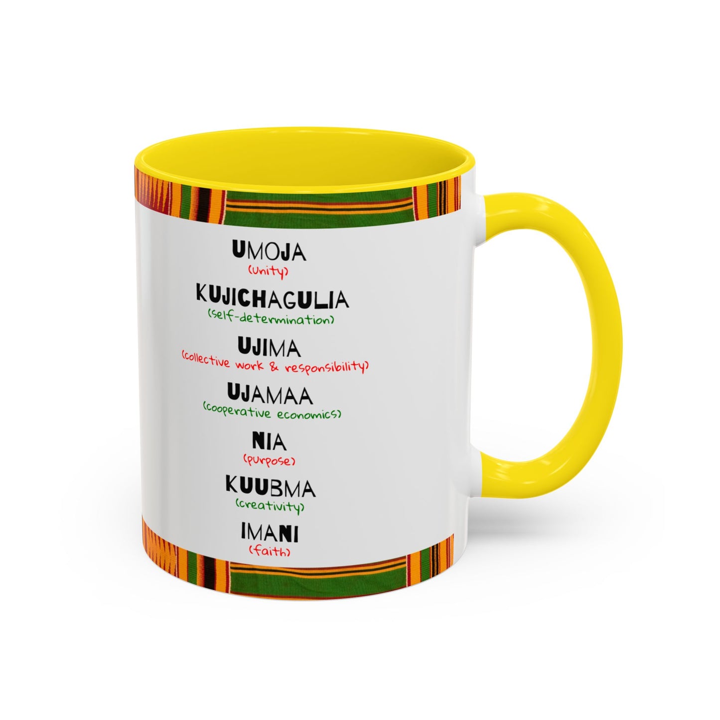 Kwanzaa Inspired Accent Coffee Mug, Vibrant African Heritage Mug, Ideal for Celebrations, Gift for Kwanzaa, Unique Everyday Use