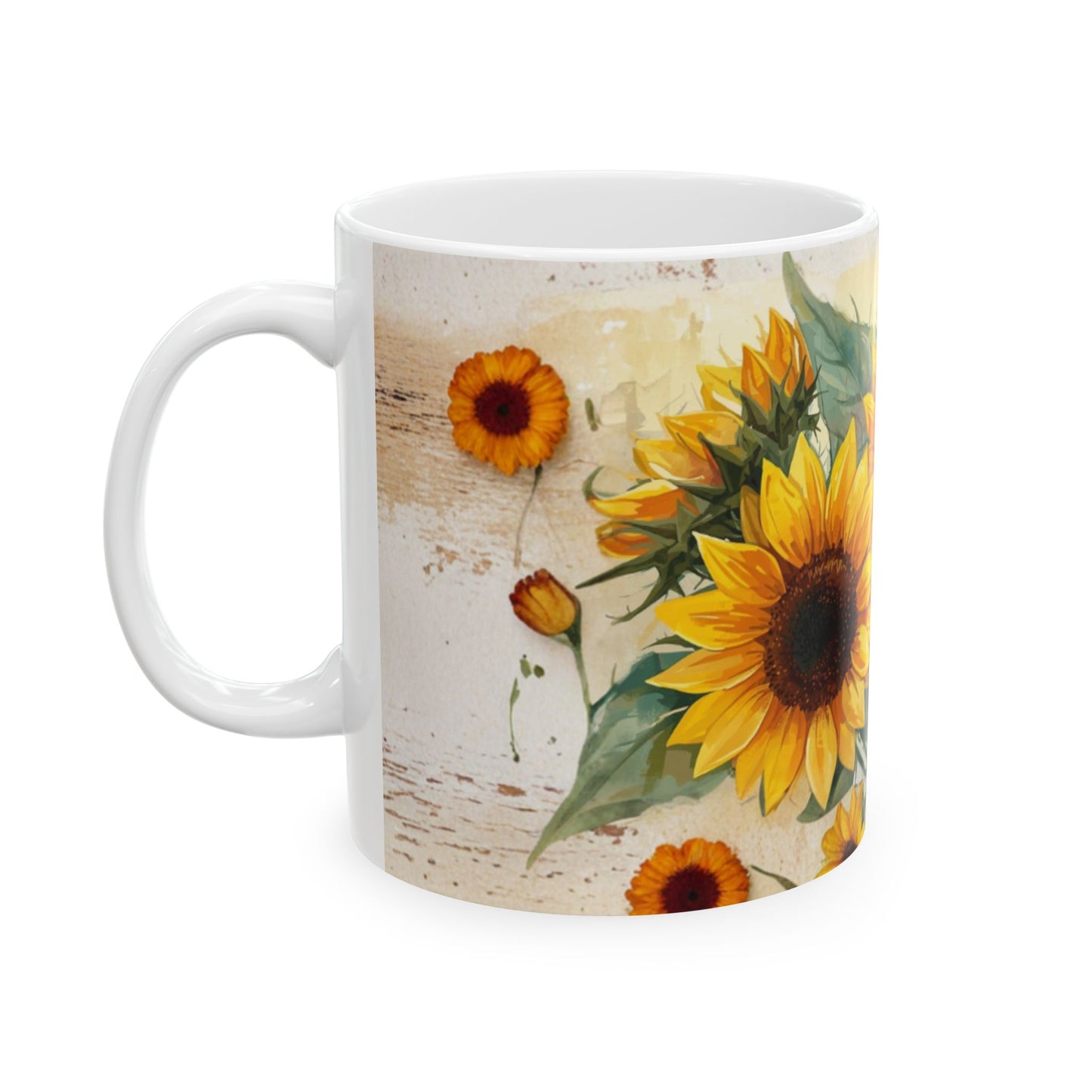 Sunflowers, Floral Ceramic Mug, Coffee Cup Gift, Tea Mug, Flower Lover's Gift, Home Decor, Mother's Day, Birthday, Spring Tea Time