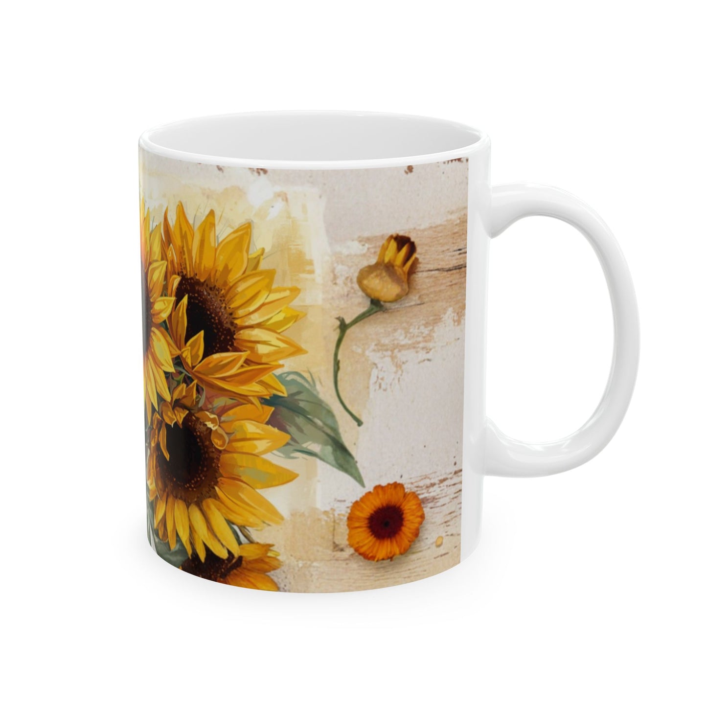 Sunflowers, Floral Ceramic Mug, Coffee Cup Gift, Tea Mug, Flower Lover's Gift, Home Decor, Mother's Day, Birthday, Spring Tea Time