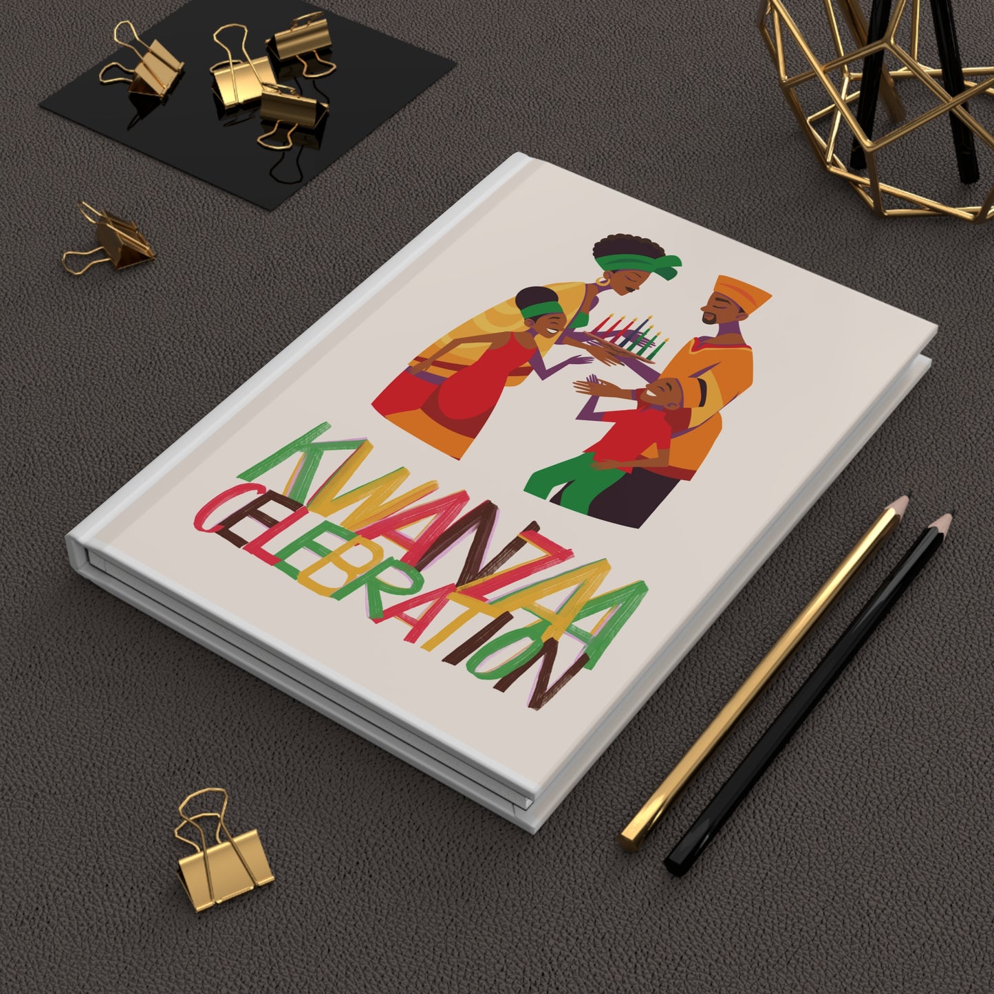 Kwanzaa II. Hardcover Journal, Holiday Journal for Reflection, Motivational Notebook, Gift for Writers, Black History Celebrations, Kwanzaa Gift