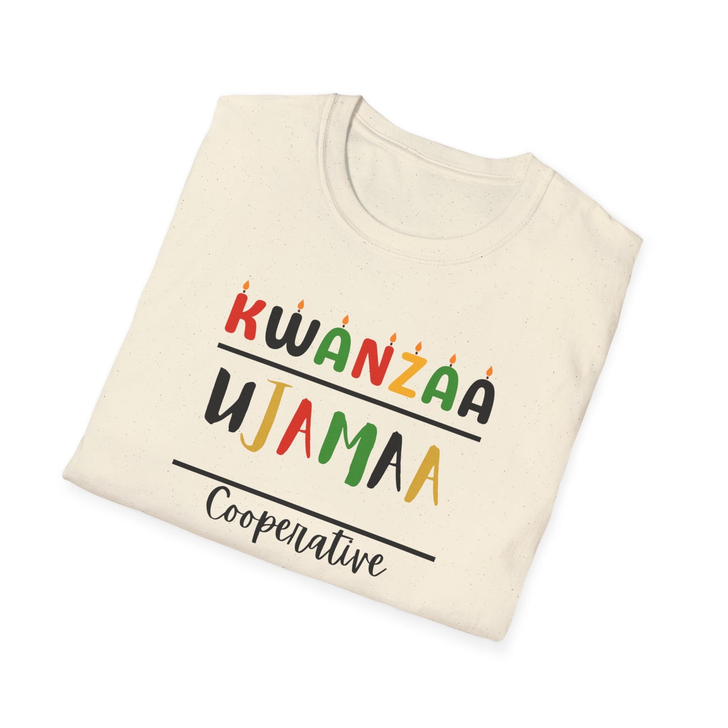 Ujamaa, Kwanzaa T-Shirt, Unisex Softstyle Tee for Holidays, Cultural Celebration Apparel, Family Gatherings, Gift for Kwanzaa
