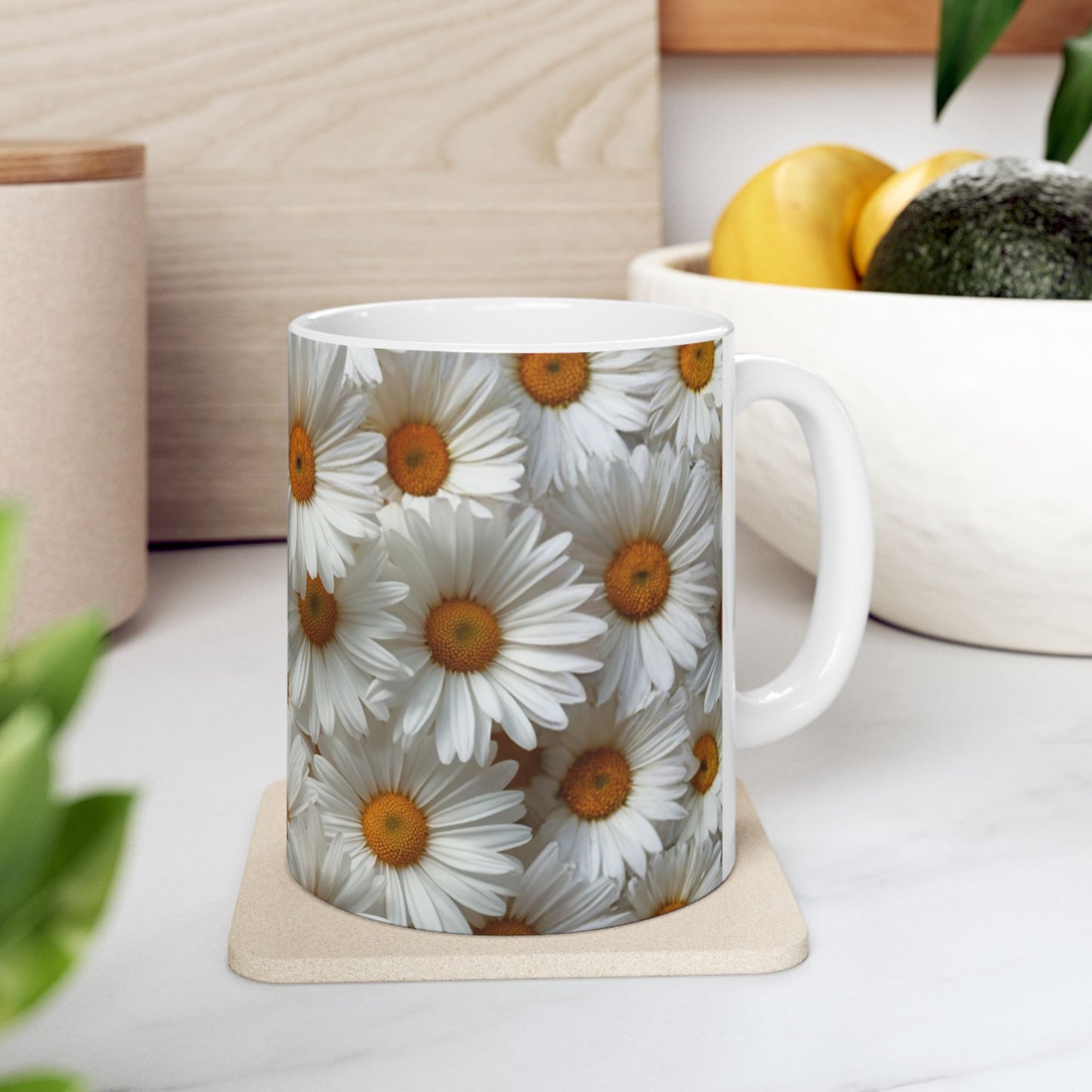 Daisies, Floral Ceramic Mug, Coffee Cup Gift, Tea Mug, Flower Lover's Gift, Home Decor, Mother's Day, Birthday, Spring Tea Time