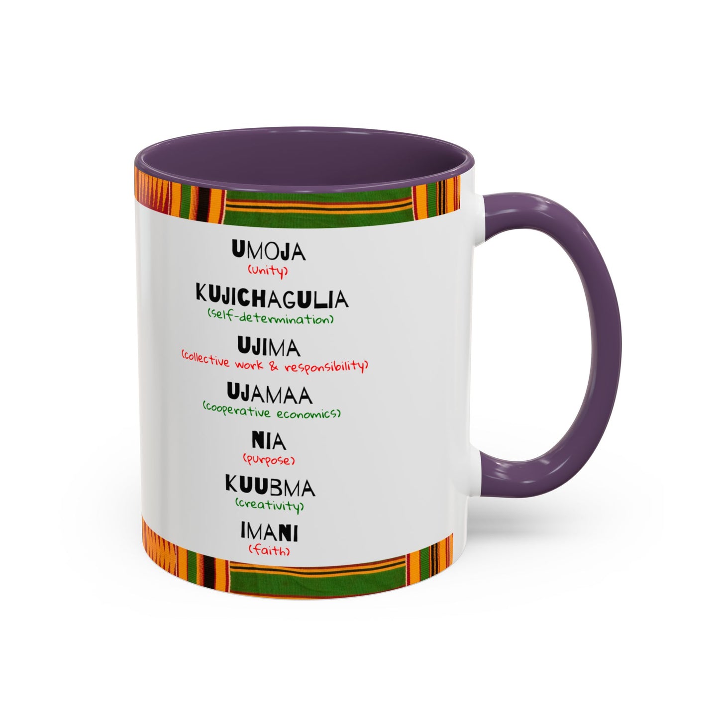 Kwanzaa Inspired Accent Coffee Mug, Vibrant African Heritage Mug, Ideal for Celebrations, Gift for Kwanzaa, Unique Everyday Use