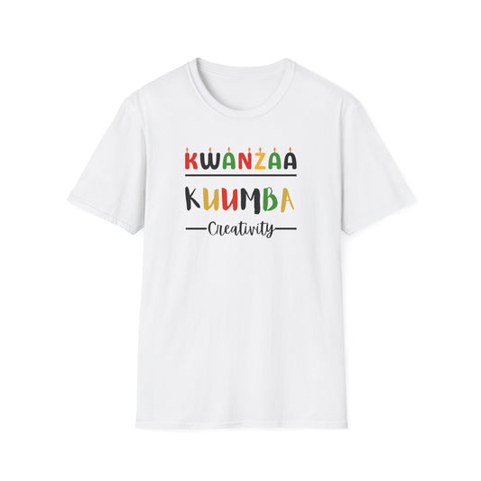 Kuumba, Kwanzaa T-Shirt, Unisex Softstyle Tee for Holidays, Cultural Celebration Apparel, Family Gatherings, Gift for Kwanzaa