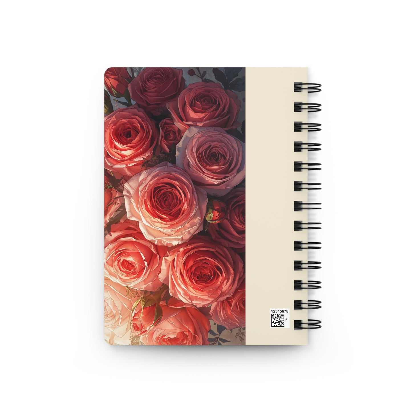 Roses, Floral Spiral Bound Journal | Inspirational Notebook for Writing, Daily Reflections, Self-Care, Gifts, 1 Corinthians 13:4 & 7
