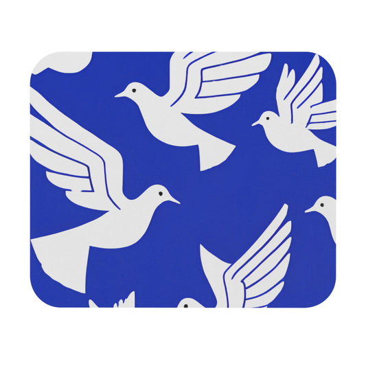 D9 Sorority & Fraternity Inspired- ZETA - SIGMA: Mouse Pad Blue with White Doves