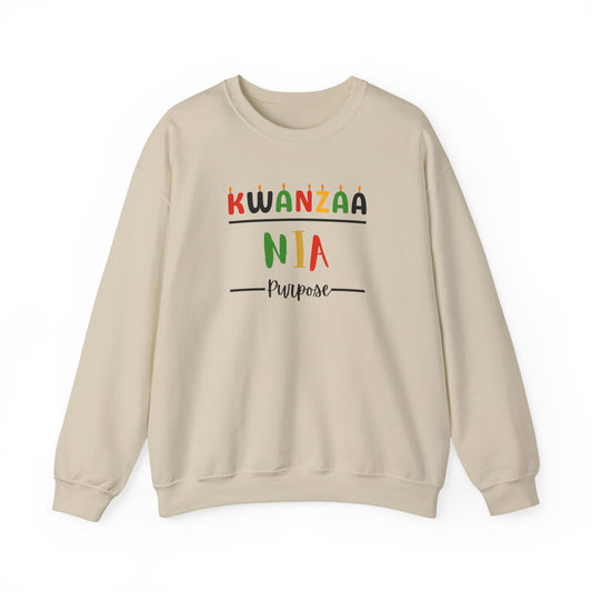 Nia, Kwanzaa Unity Sweatshirt - Cozy Crewneck, Unisex Gift, Celebratory Apparel, Holiday Sweater, Unity Message