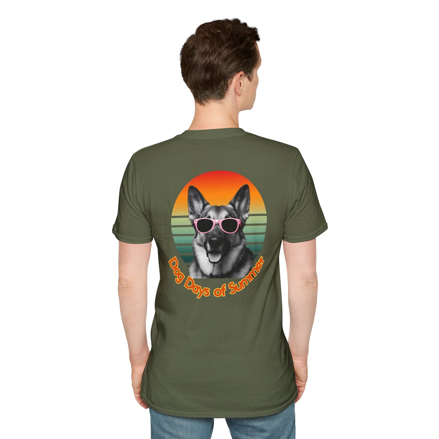 German Shepherd, Dog Days of Summer T-Shirt, Summer Tee, Pet Lover Gift, Fun Casual Wear, Vintage Style Shirt, Unisex Graphic T-Shirt