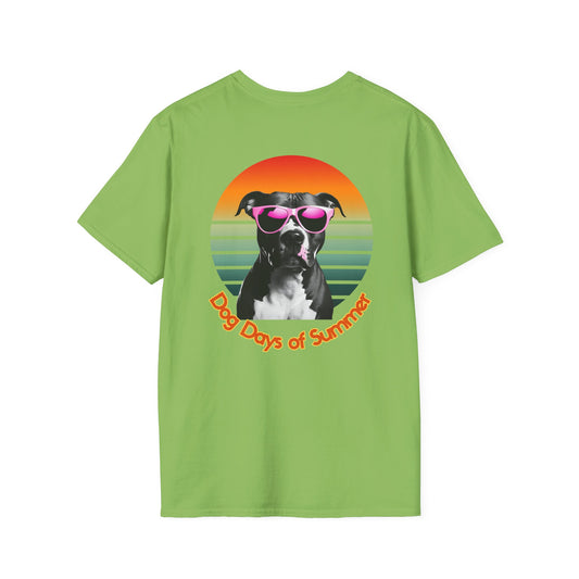 Pit Bull, Dog Days of Summer T-Shirt, Unisex Tee, Summer Vibe Shirt, Dog Lover Gift, Fun Graphic T-Shirt, Pet Themed Apparel