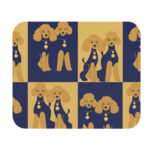 D9 Sorority Inspired Design- SGRHO: Mouse Pad - Blue and Gold Poodles